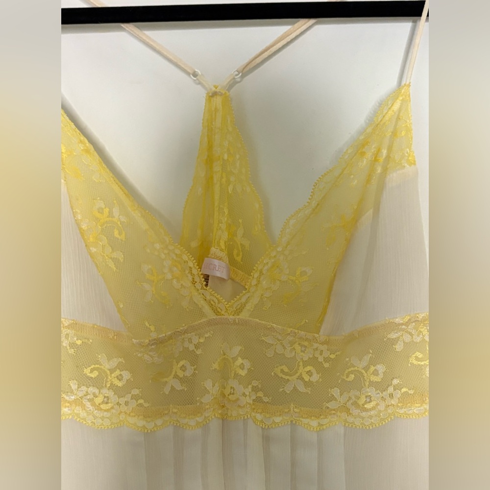 Victoria's Secret Cream and Yellow Lace Chemise - Picture 3 of 8